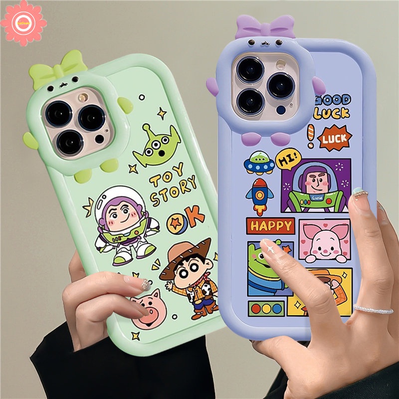 Casing Toy Story Kartun Untuk Redmi Note11 9 8 10s 11s Pro+10 Pro Redmi A1 9 10 10A 10C 9T A1+9C 9A POCO M3 X3 Pro NFC Mi 11 Lite Lensa Monster Kecil Ikatan Simpul 3D Lucu Sarung Soft Case