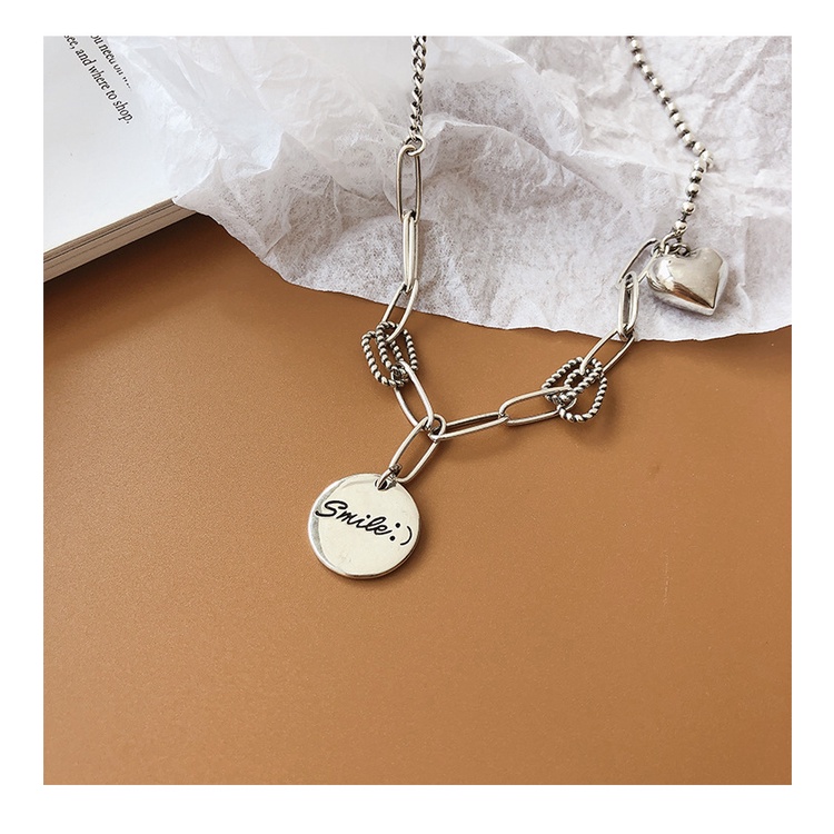 Goldkingdom Fashion Perhiasan Aksesoris Ready Stock Medallion Fashion Sweater Rantai Wanita Cinta Kalung Vintage Thai Silver Niche Design