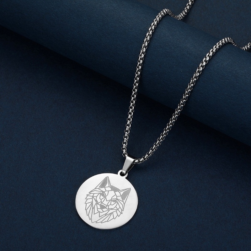 Z H Perhiasan Stainless Steel Serigala Liontin Pria Kalung Fashion Retro Hip Hop Pesta Perhiasan Aksesoris Hadiah