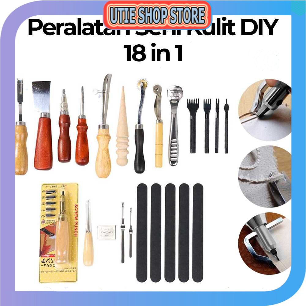 

UTIE STORE - Junetree Peralatan Seni DIY Kulit 18in1 Leather Craft Stitching Sewing - WA134