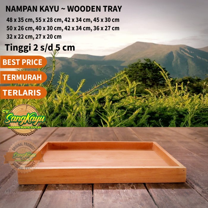 SangKayu Nampan Kayu Nampan Besar Baki Kayu Wooden Tray Kotak Seserahan