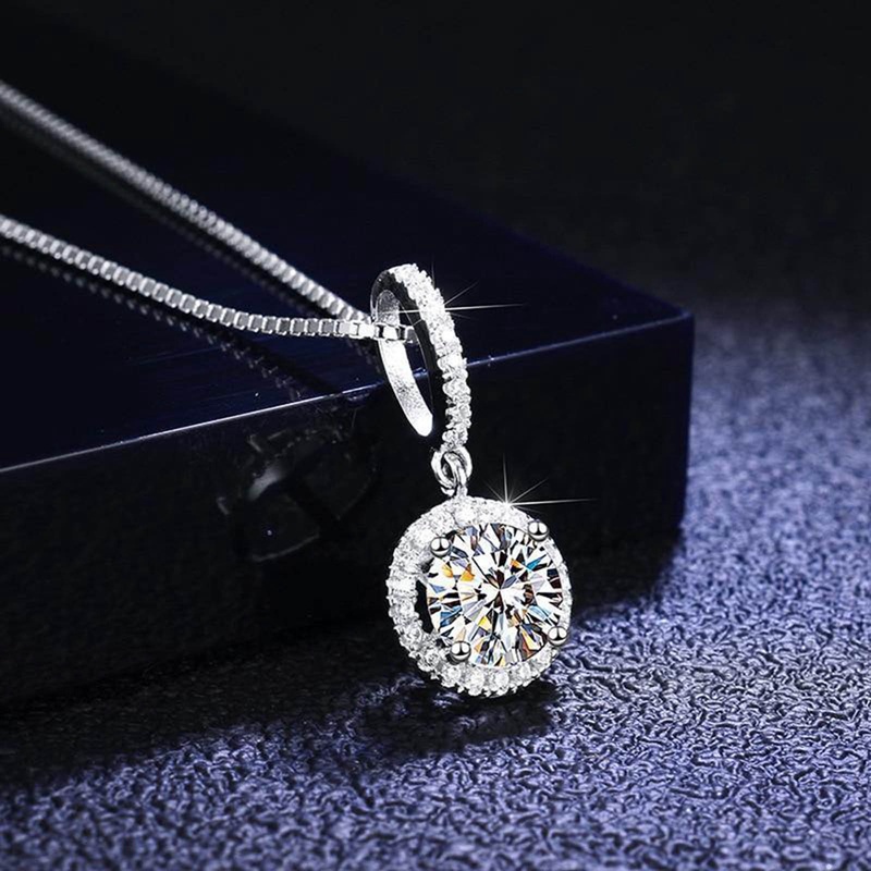 Kalung Pernikahan Pengantin Sederhana Dan Elegan Warna Perak Brilliant Cubic Zirconia Pendant Necklace Perhiasan Wanita Serbaguna