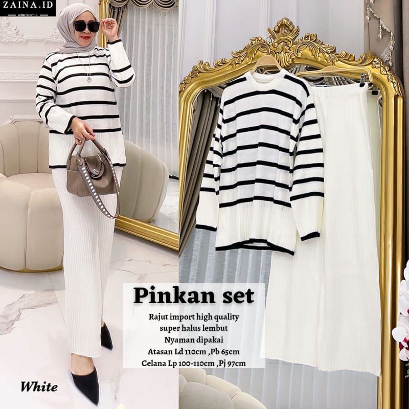 PINKAN SET Celana ORI ZAINA.ID | Setelan Wanita Rajut Import