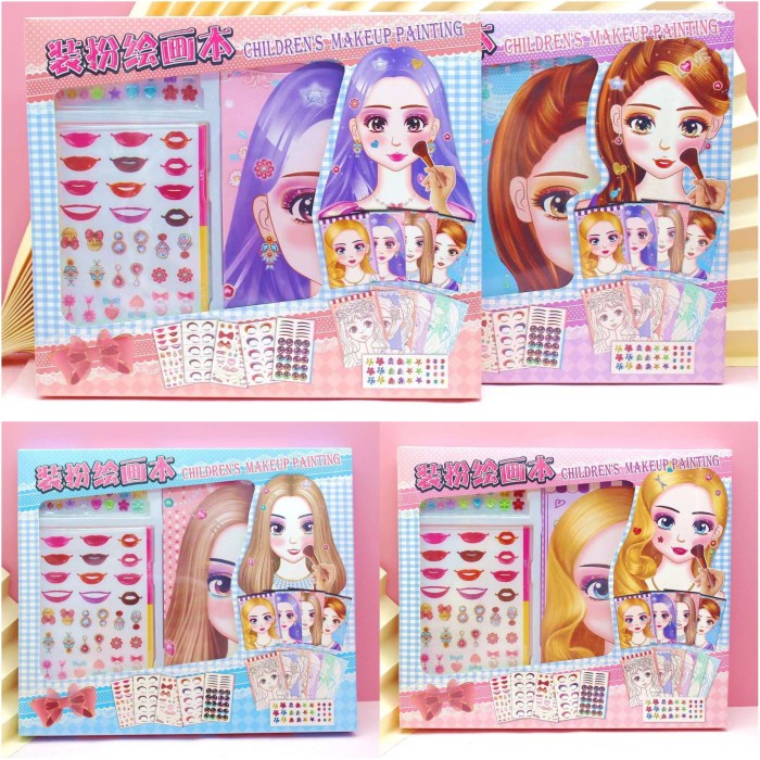 Buku Stiker Make Up DIY Diamond Sticker Tempelan Sticker Princess Stiker Korea Harga Grosir Termurah