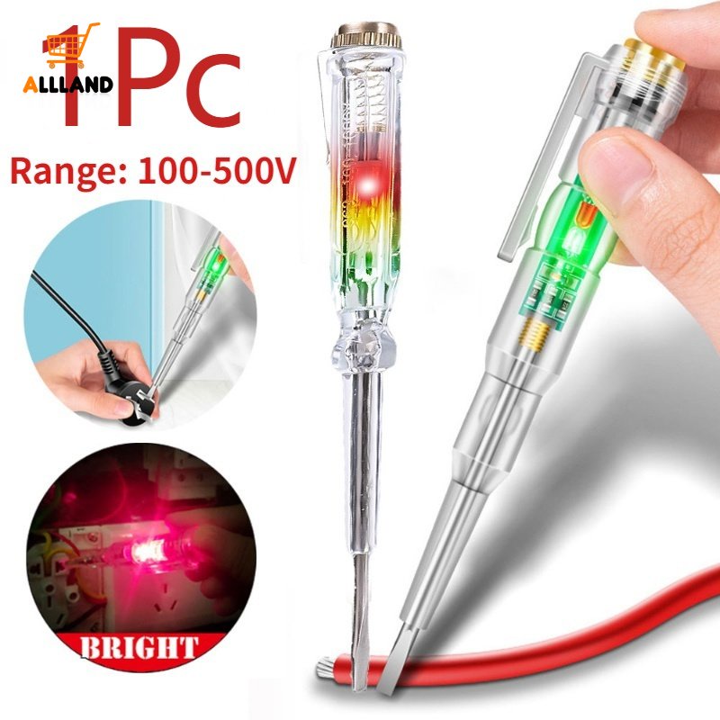 Pen Tester Tegangan Lampu Ganda Warna-Warni/Pen Pengukur Listrik Universal/Alat Pemeliharaan Rumah Tangga