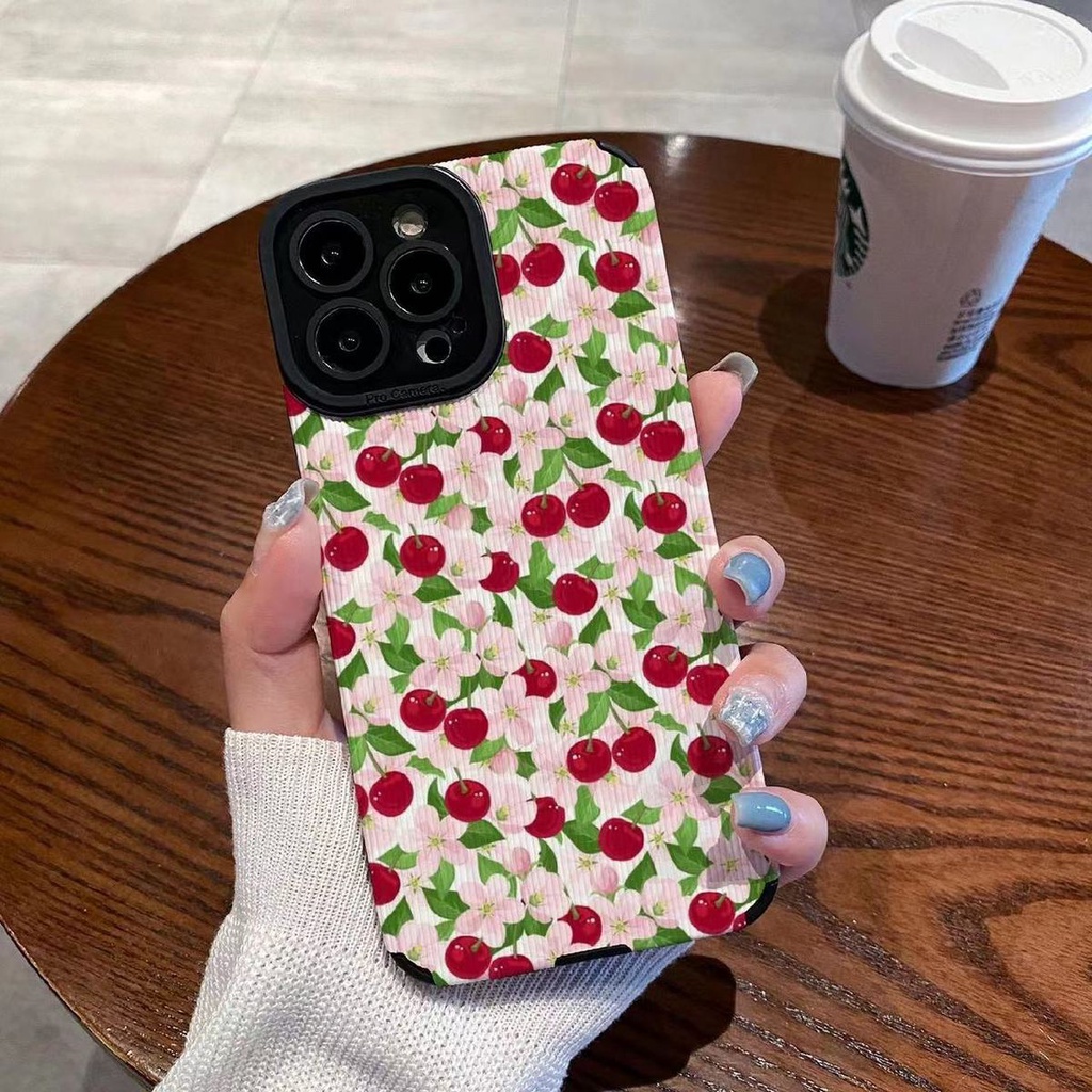 IPHONE Casing Ponsel Desain Cherry Kecil Merah Glamour Kompatibel Dengan Iphone12 13 14 11 Pro Max X Xs Max Xr Cvxz