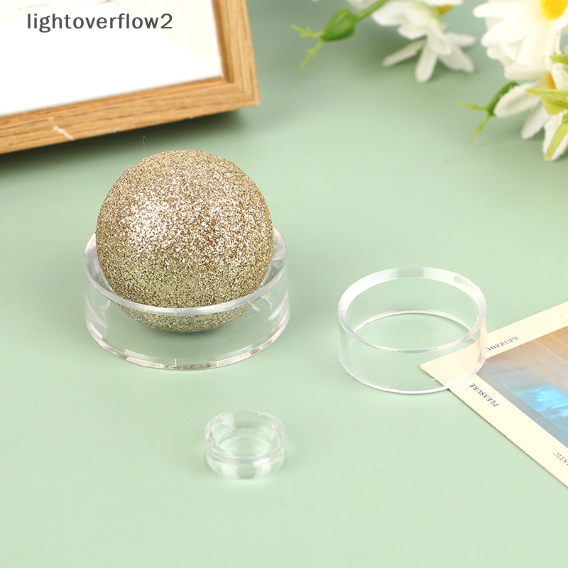 [lightoverflow2] 1set Transparan Jade Display Stand Sphere Holder Crystal Ball Base Penyangga Rak Perhiasan Gemstones Penyimpanan Organizer Rak [ID]