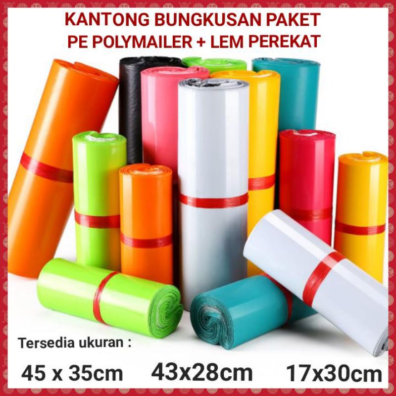 PLASTIK PEREKAT POLYMAILER (100 LEMBAR) AMPLOP PLASTIK PACKING OLSHOP LANGSUNG PEREKAT