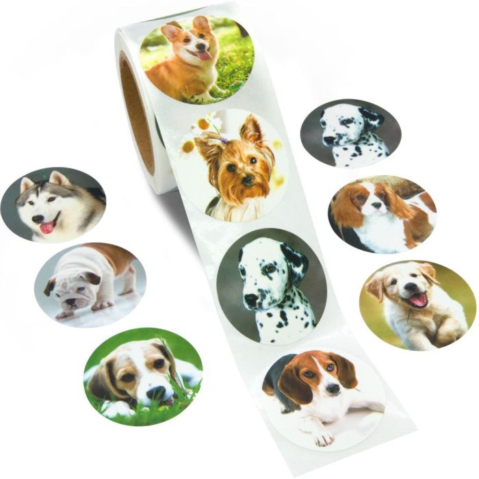 

(500 Stiker) Tape Isolasi Stiker Motif Aneka Anjing Peliharaan Lucu