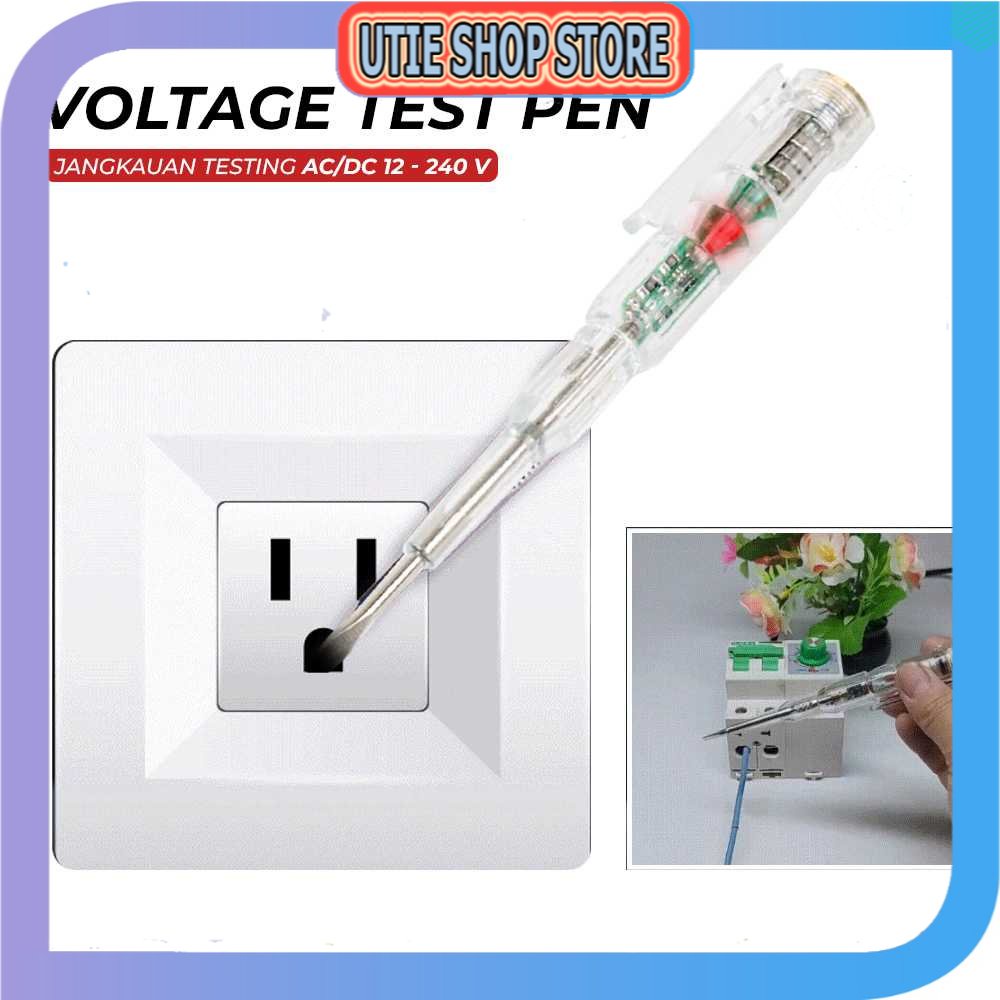 UTIE STORE - Minqi Voltage Test Pen Pendeteksi Aliran Arus Listrik 12-240V - MQ912