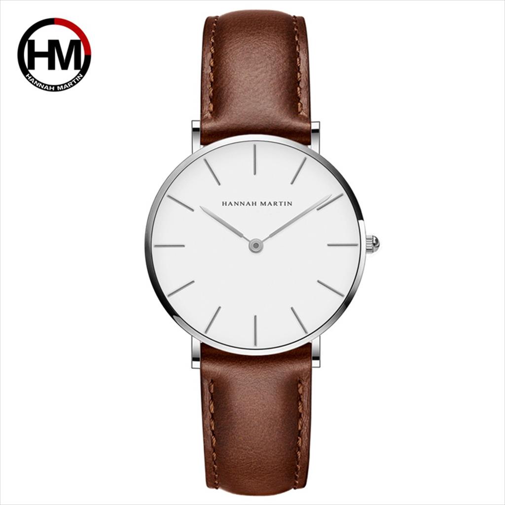 Jam Tangan Wanita Hannah Martin Leather Analog Premium Anti Air 30 Meter CB36