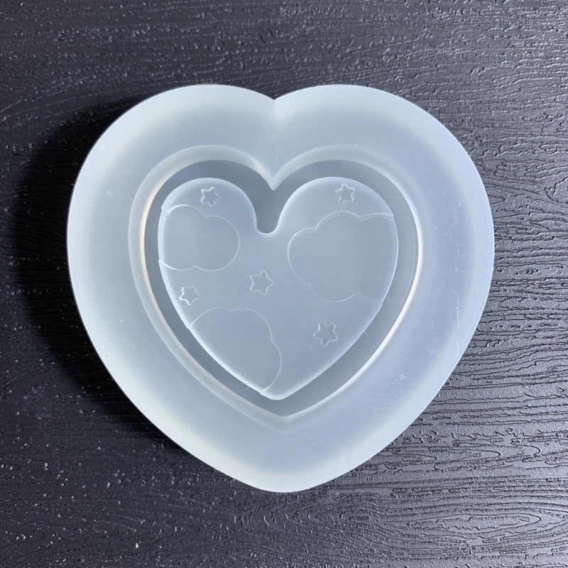 Siy Cetakan Silikon Lembut DIY Membuat Perhiasan Alat Cetakan Pasir Apung Cinta-Hati Resin Cetakan