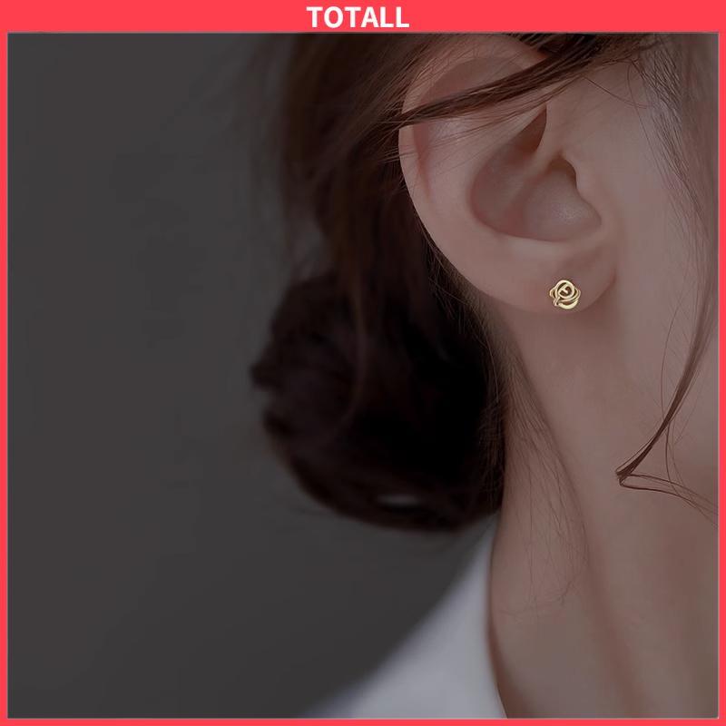 COD Anting Mawar Perak 925 Indah Wanita Musim Panas Anting Anting Perancis Elegan-Totall