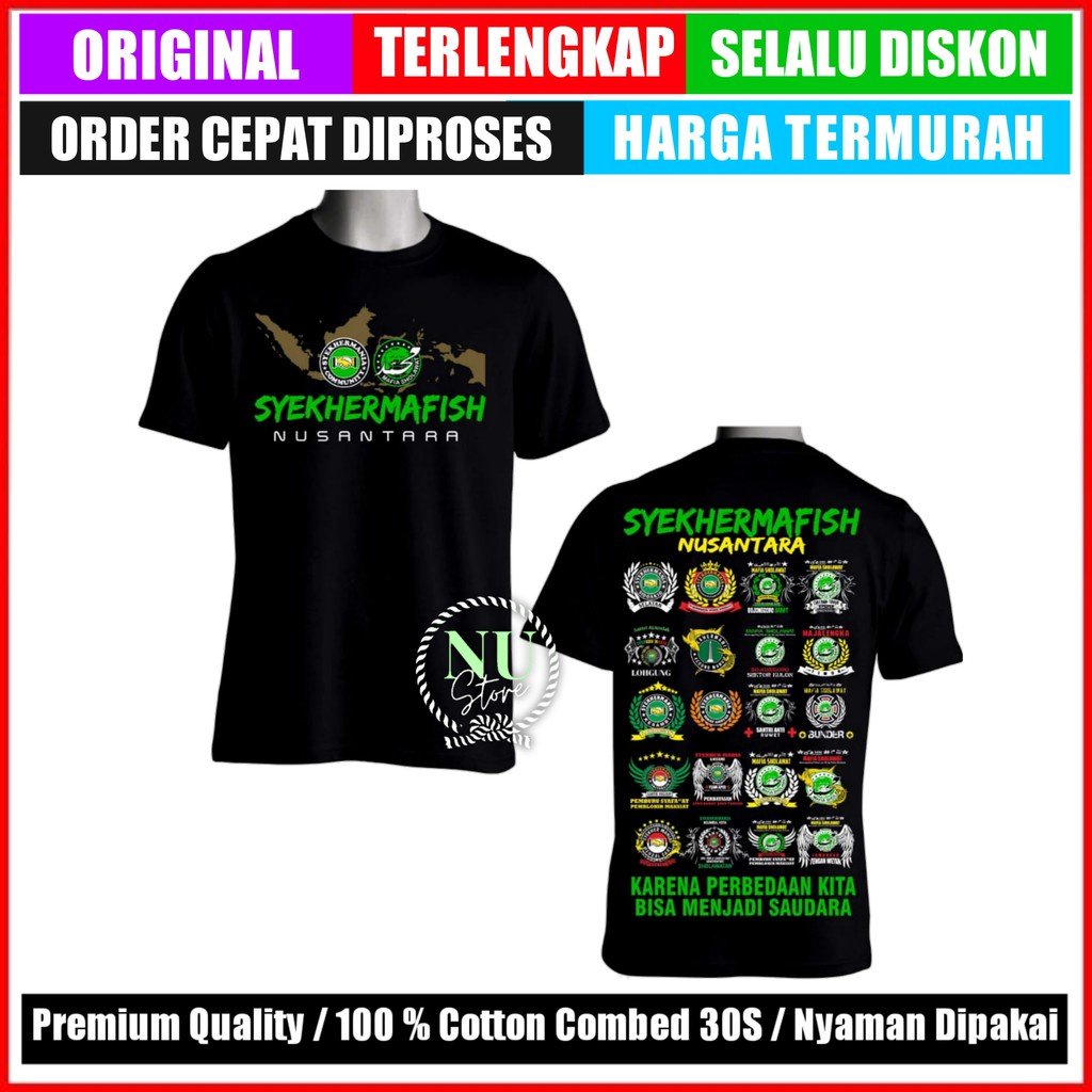 [FREE ONGKIR] Baju Syekhermania / Kaos Syekhermania / Kaos Sholawat Pria / Kaos Syekhermafish / Kaos