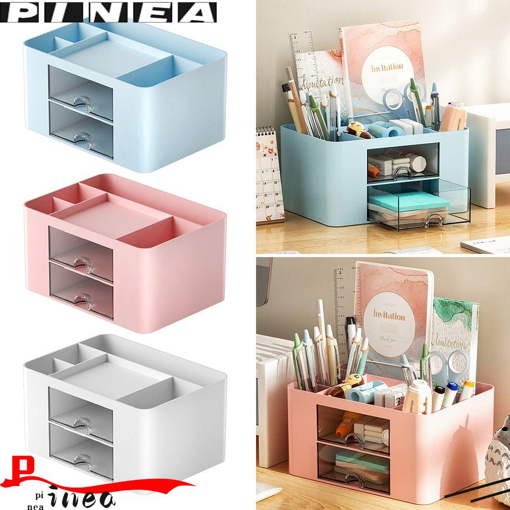 Ins Tempat Pulpen Nanas Dengan Laci Transparan Multiple Compartment Desktop Organizer