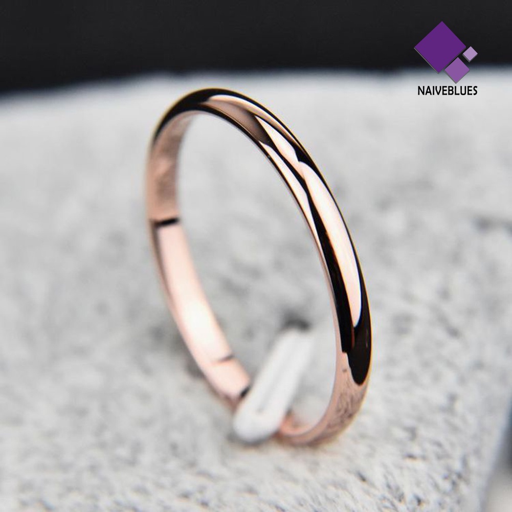 &lt; Naiveblues &gt; Fashion Wanita Dipoles Halus Cincin Jari Baja Titanium Hadiah Pernikahan