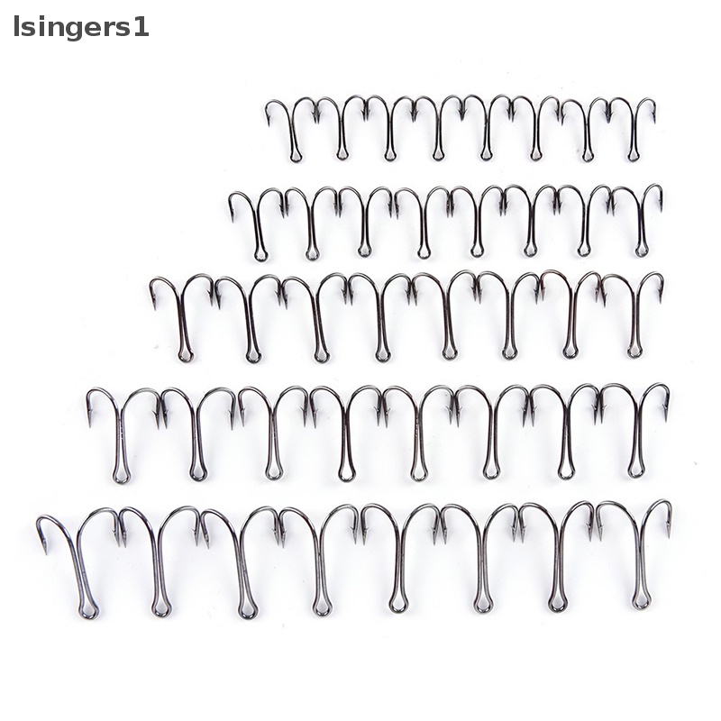 [lsingers1] 50 Pcs Ganda Baja Karbon Tinggi Hitam Memancing Kait Jangkar Ganda Air Asin 50pcs Kait Pancing Ganda Pengikat Lalat Kecil Kait Jangkar Ganda 50pcs Baja Karbon Tinggi Ganda