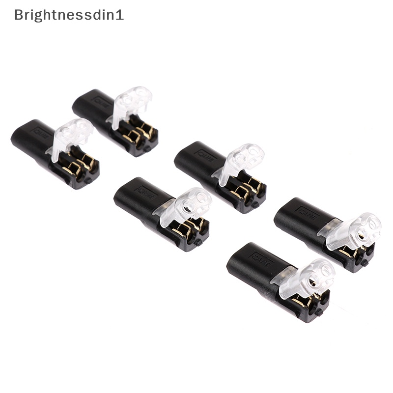 [Brightnessdin1] 10pcs 2pin Pluggable Spring Scotch Lock Wire Connector Untuk 18-24AWG Konektor Butik