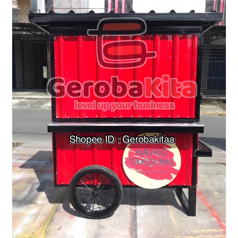 Booth semi Container dorong / booth dorong / booth dorong murah by GerobaKita