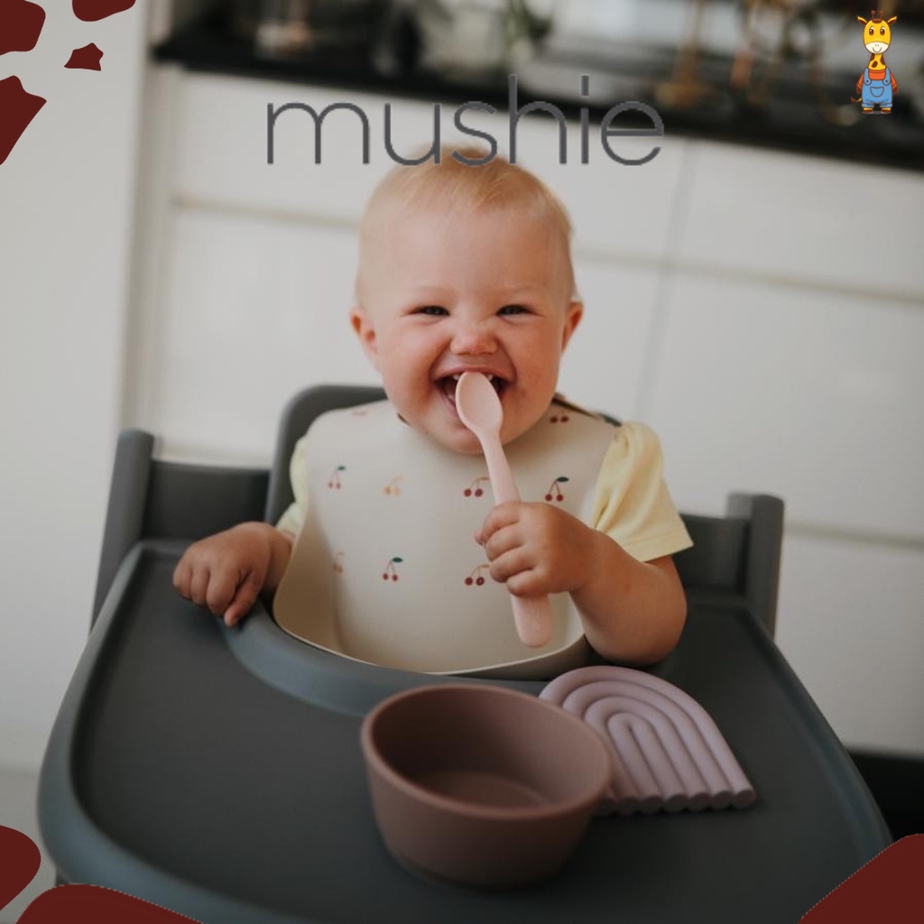 Mushie Silicone Baby Feeding Spoon 2 Pack