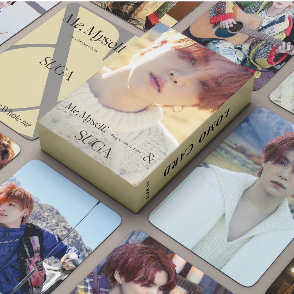 55pcs/box SUGA Album Solo Road To D-Day Photocards Wholly or Whole Me BT-S Me &amp; Myself Kartu Lomo Bangtan Boys Kpop Postcards Series