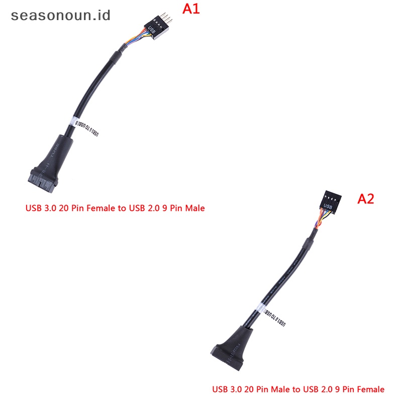Seasonoun usb 3.0 20pin header motherboard Ke usb 2.0 9pin adapter converter Kabel.