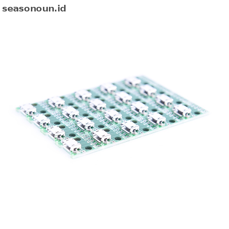 Seasonoun 20pcs micro usb to DIP 2.54mm adapter Konektor Modul Papan panel female 5-pin.