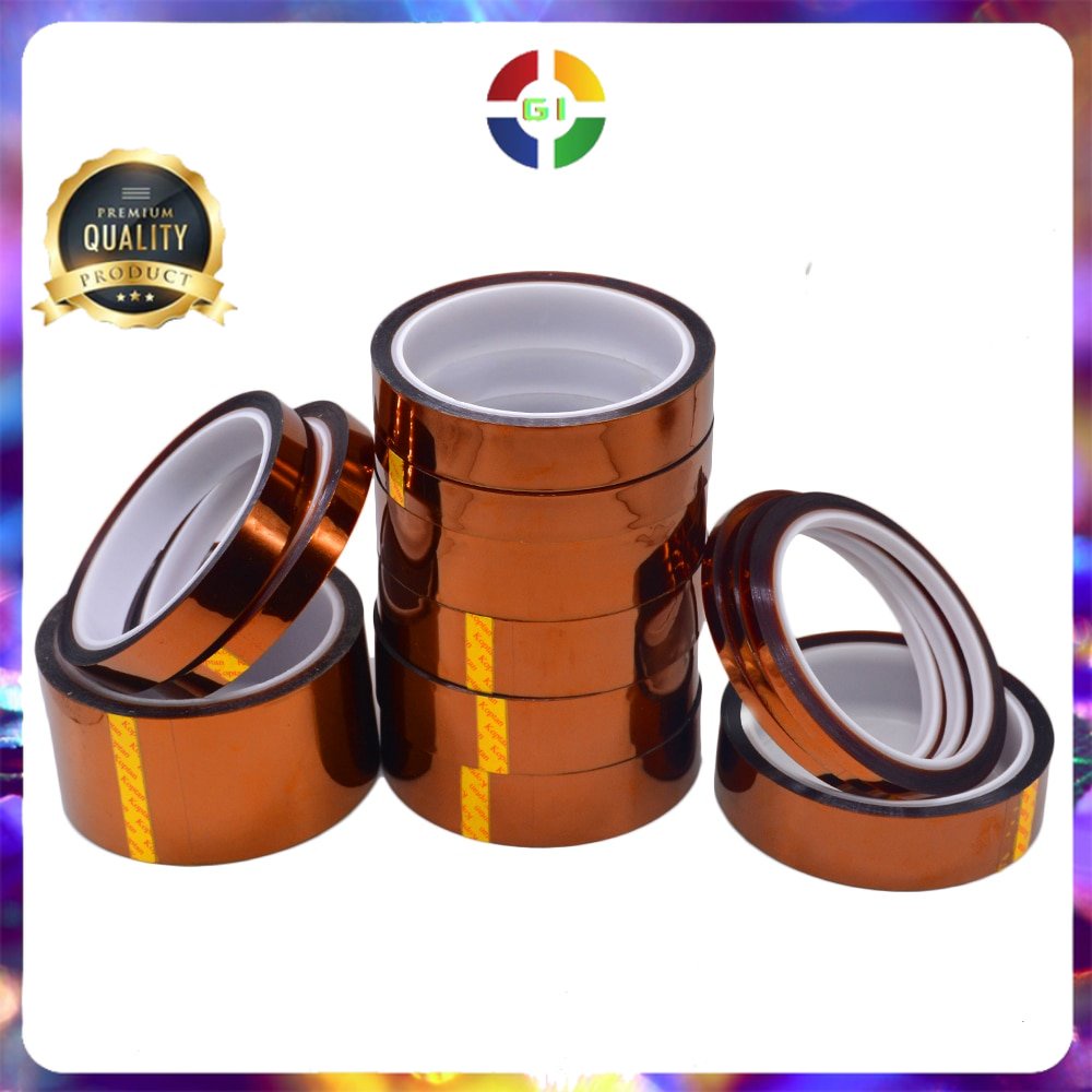 Tape Lakban Heat Resistant Polyimide High Temperature Adhesive 33 m x 5 mm - Brown
