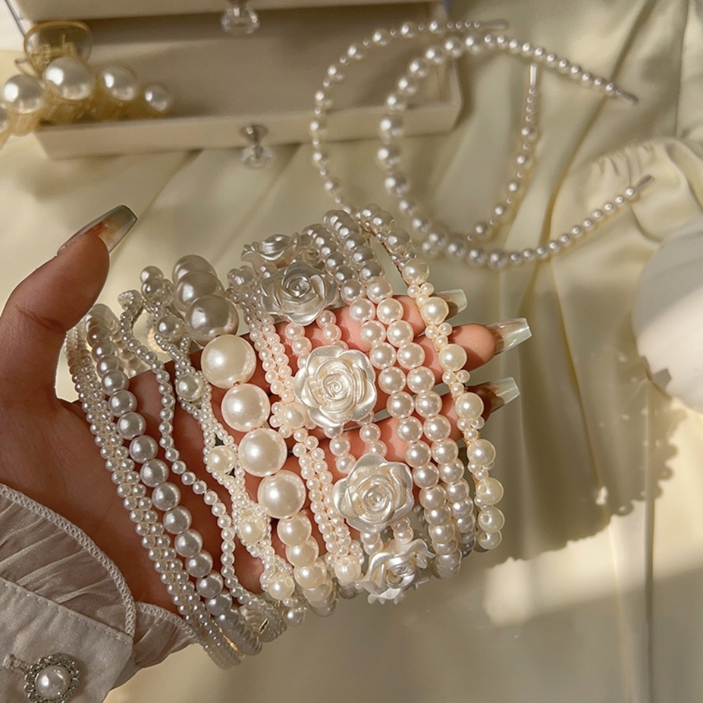 Fashion Mutiara Bando Wanita Paduan Sederhana Tipis Rambut Band Pengantin Pernikahan Aksesoris Rambut