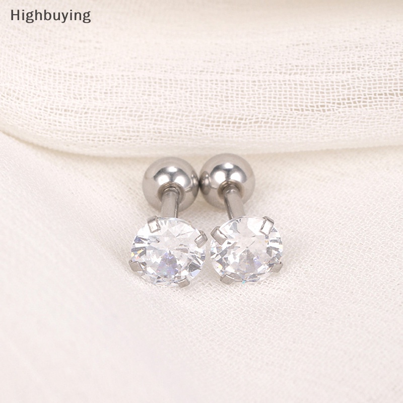 Hbid 1pasang 5mm Multicolor Kristal Stud Anting Untuk Wanita Telinga Tulang Kuku Tulang Rawan Anting-Anting Spiral Stud Earrings Tubuh Perhiasan Hadiah Glory