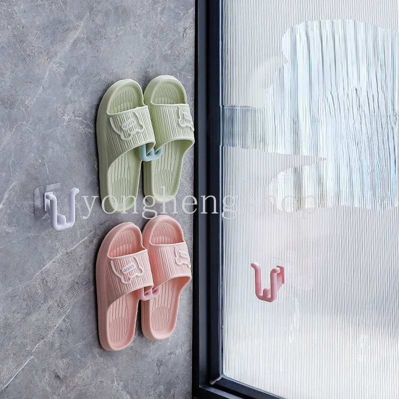 1/3pcs Rak Sandal Bebas Pukulan Perekat Diri Penyimpanan Sandal Kait Multifungsi Rak Drainase Dinding Dipasang Kait Rak Pengering Sepatu Organizer Kamar Mandi