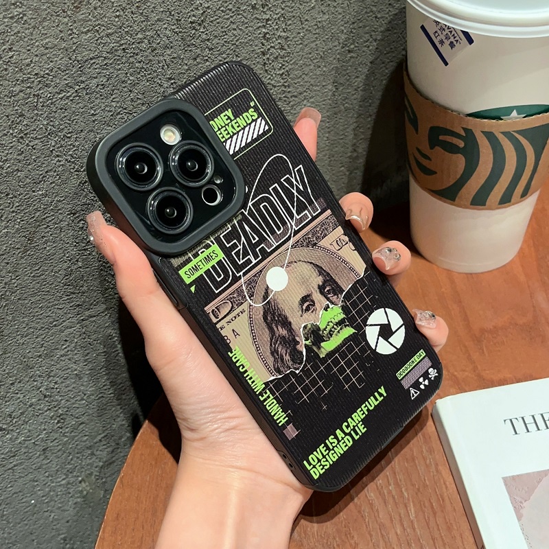 Untuk iPhone Case14 13 12 11 Pro Max X XR XS Max7 8 Plus Retro Tekstur Vertikal Pelindung Kulit Soft case