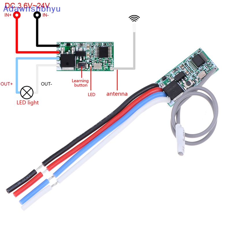 Adhyu 433Mhz 1CH RF relay receiver wireless remote control Saklar Lampu Modul Mikro ID