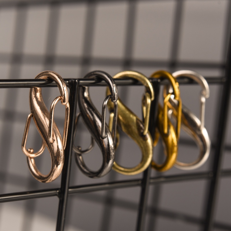 Mini S Berbentuk Logam Gesper Ganda Perbaikan Yang Dapat Dilepas Snap Clasp Hook Untuk Sambung Bahu Tas Tali Rantai Outdoor Climbing Camping Adjustable Spring Buckle