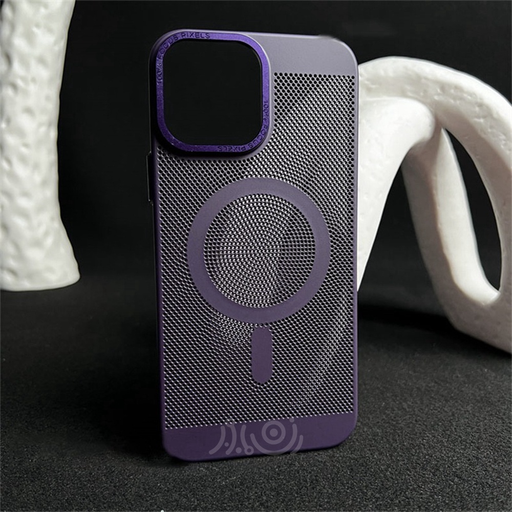 IPHONE Casing Ponsel Magnetik Penghilang Panas Pendingin Untuk Iphone13 14 Pro Max14 Plus 11 12 Pro Max Pelindung Lensa Metal Back Cover Casing