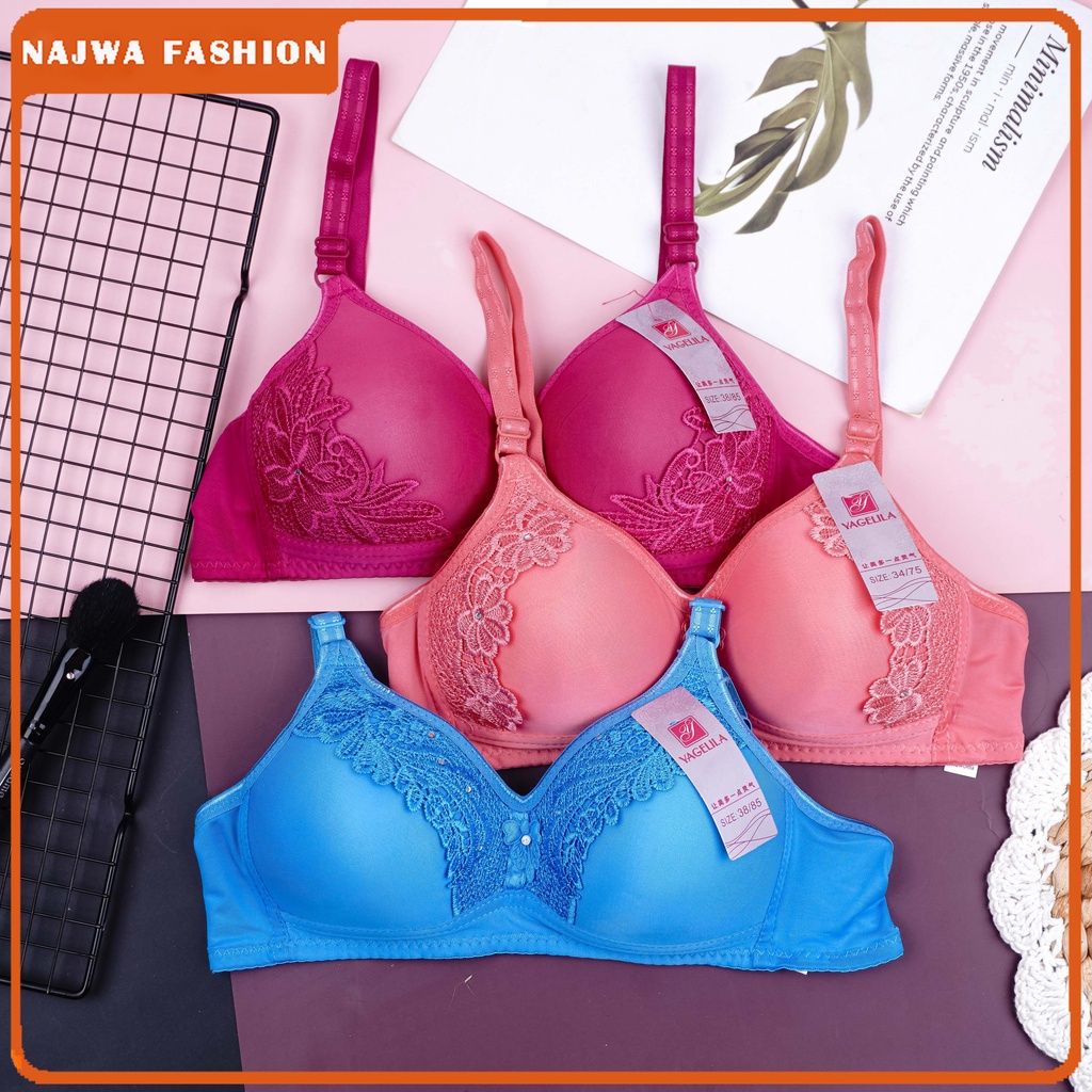 2 PCS BRA WANITA PUSH UP / BH WANITA TANPA KAWAT BUSA TEBAL KUALITAS PREMIUM YAOJIA XIANG CAO TOKO E