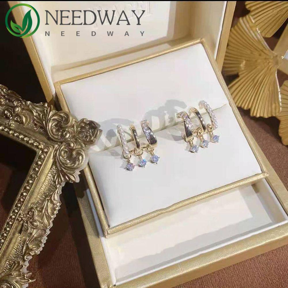Needway   Wanita Anting Hoop Kepribadian Geometris Pesta Desain Fashion Rumbai Gadis Hadiah Anting Bentuk C