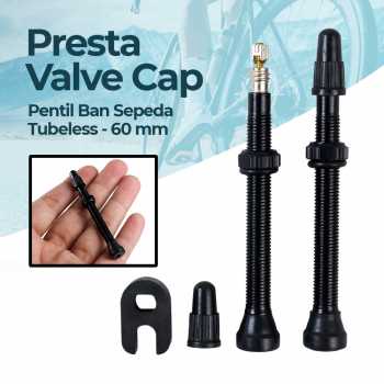 Deemount Pentil Ban Sepeda Presta Valve Cap Tubeless Bike Tire 60 mm - VV40 - Black