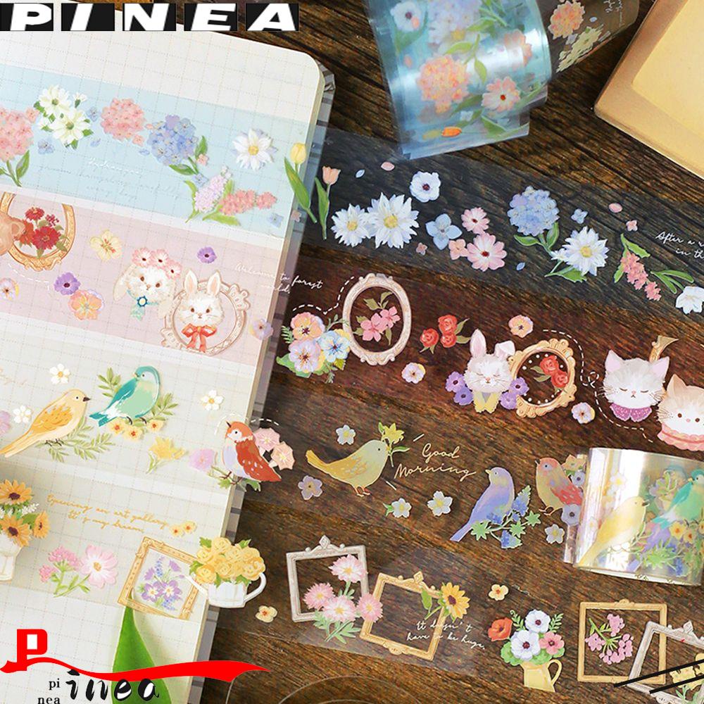 Nanas.ng Tape Planner Diary Animals Stiker Jurnal Perekat Diri Tahan Air