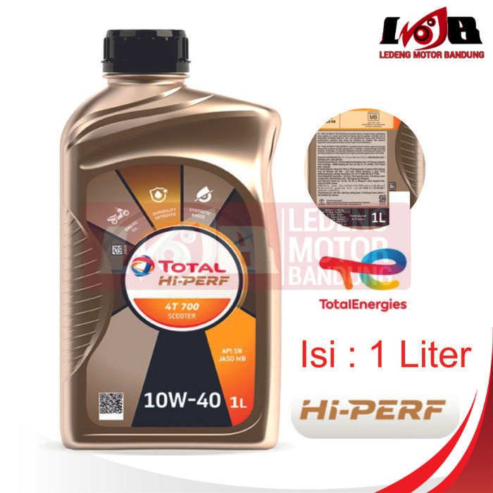 Total Energies Hi-Perf Scooter Matic 4T 700 Oli Mesin 10W-40 0.8 1L