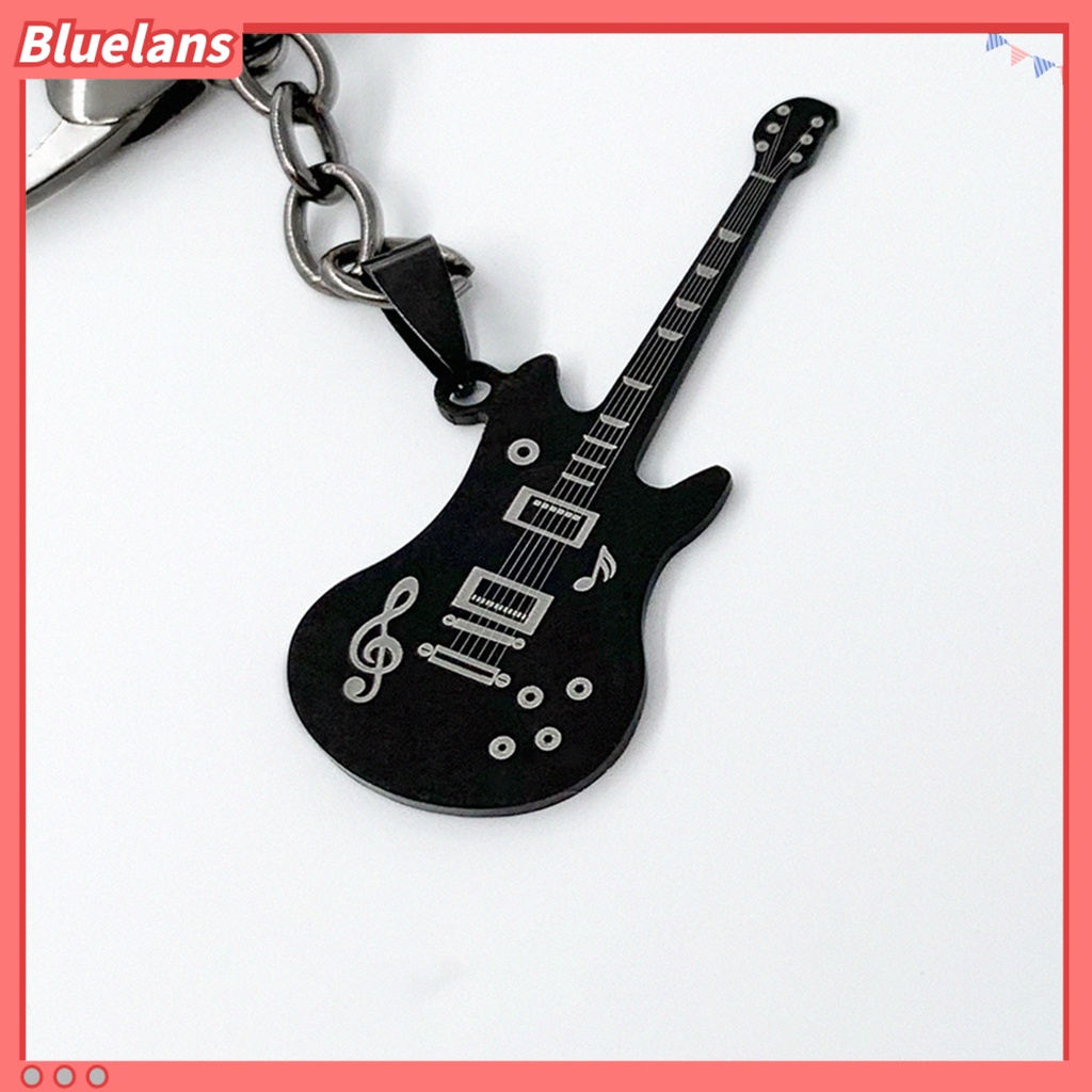 [BLS] Kalung Bahan Stainless Steel Motif Not Musik Bentuk Gitar Bergaya Keren Untuk Pria Hadiah Festival