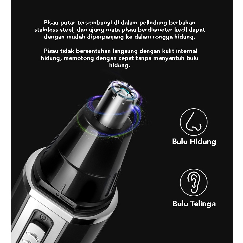 All in One Trimmer Alat Cukur Rambut Jenggot Kumis Bulu Hidung Alis Serbaguna