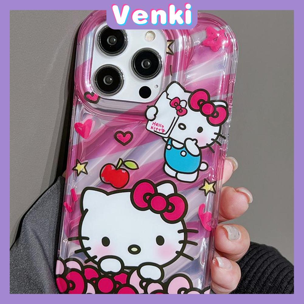 VENKI - For iPhone 11 iPhone Case Laser Reflective Transparent Phone Case TPU Soft Shockproof Airbag Case Protective Camera Cute Pink Cat Compatible with iPhone 14 13 Pro max 12