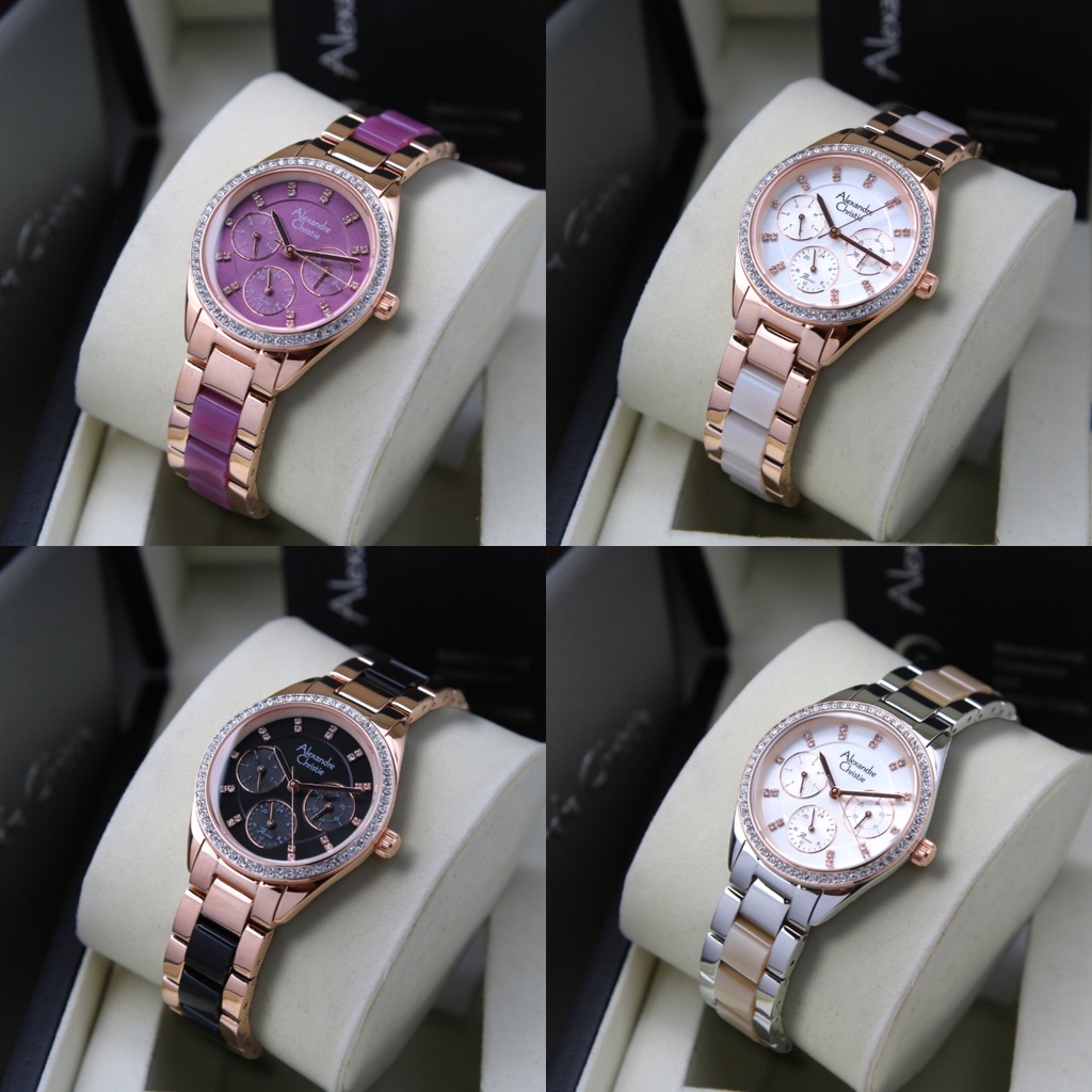 JAM TANGAN WANITA ALEXANDRE CHRISTIE AC 2A60 / AC2A60 RANTAI ORIGINAL GARNSI RESMI 1 TAHUN