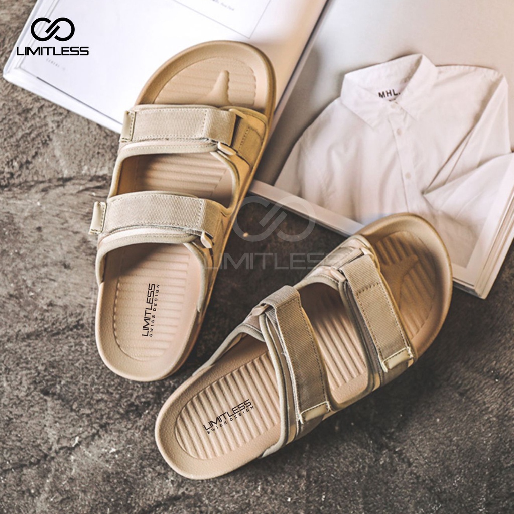 Sendal Slide Cowok Terbaru 2023 Casual Unisex Trendy Sandal Pria Slop Fashionable Dewasa Kekinian Premium