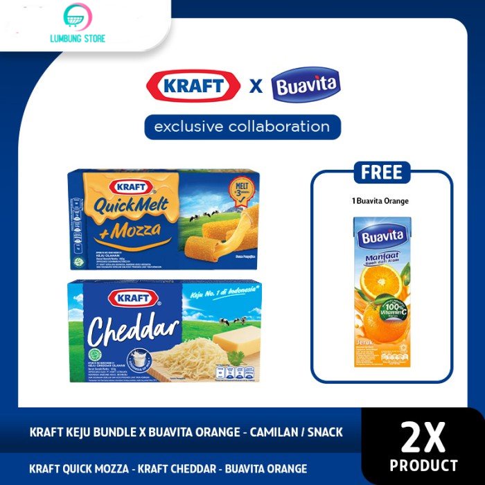 

Kraft Keju Bundle x Buavita Orange - Camilan / Snack