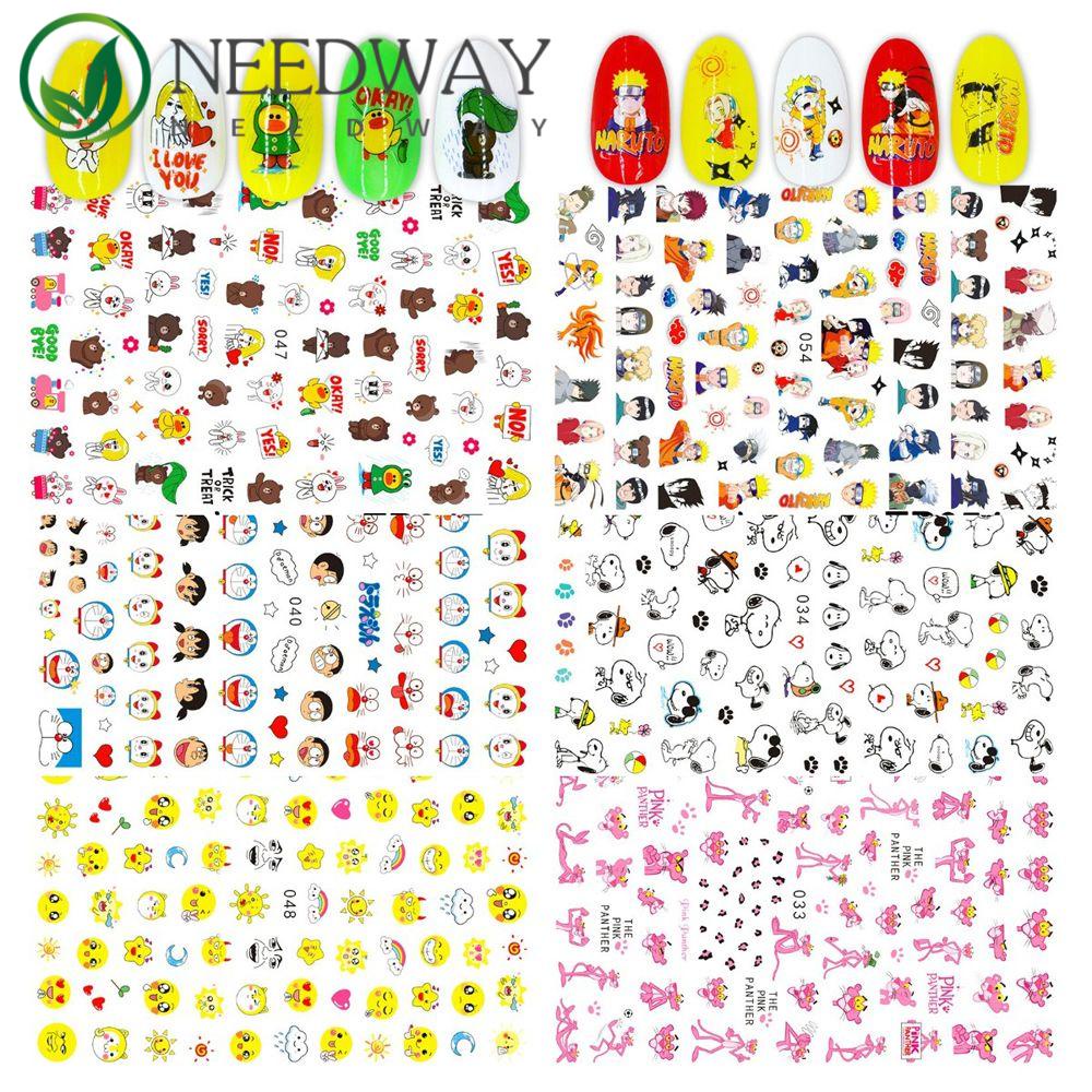 Needway   Kartun Anime Nail Art Stiker Tahan Air Kitty 1lembar Wanita Perekat Diri Dragon Ball Tigger Gadis Nail Tips Slider