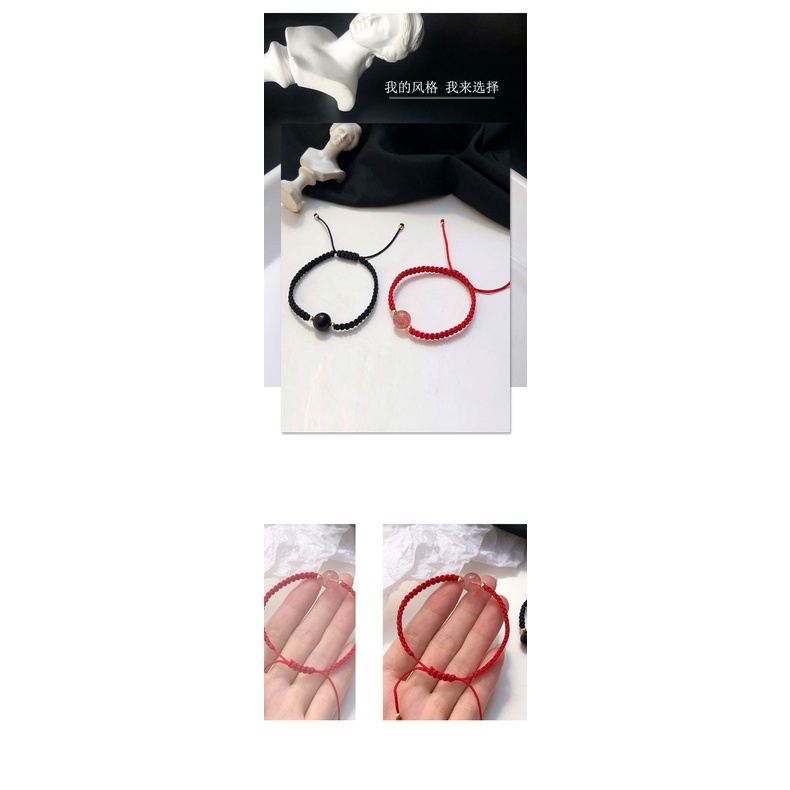 Obsidian Gelang Perempuan Niche Set Benming Tahun Tali Merah Dikepang Gelang Pasangan Gelang Perempuan Dua Warna