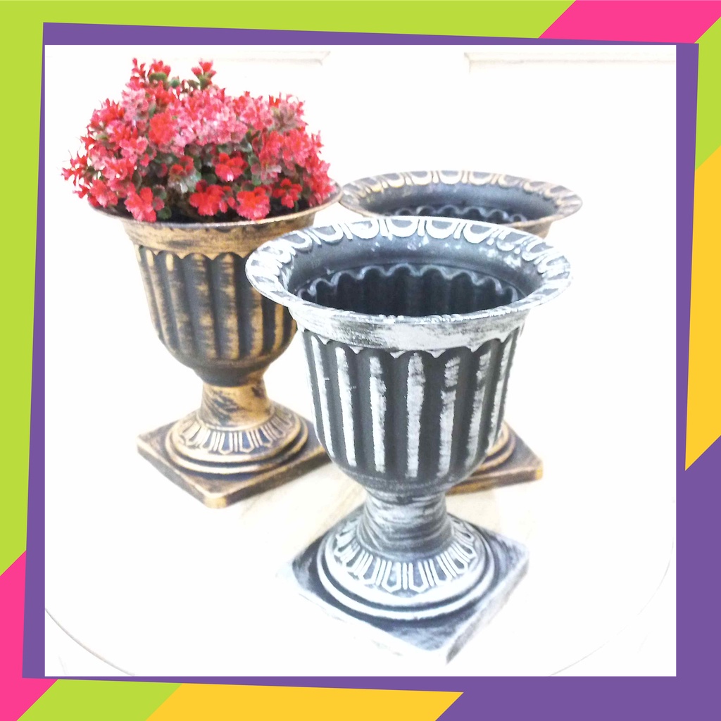 1147D1 / Pot bunga plastik tropy piala dekorasi / Vas bunga aesthetic tanaman artificial