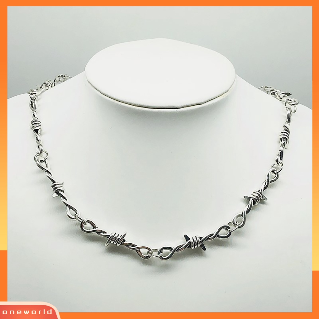 [ONE] Kalung Pria Gothic Berduri Aksesori Halus Wanita Liontin Untuk Hadiah